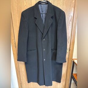 Di SILVER Men’s Size Cashmere & Wool Blend Full Length Overcoat Charcoal